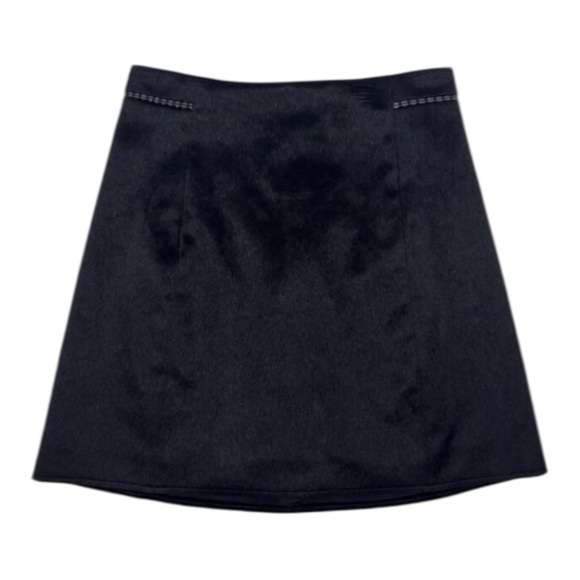 Zara Dresses & Skirts - Zara Mini Skirt Faux Fur Back Zip Black XS